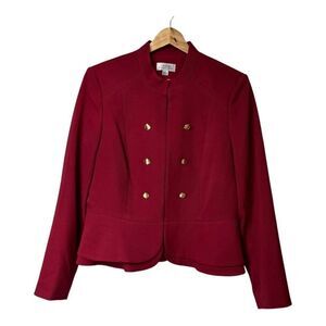 TAHARI  Arthur S Levine buttom blazer red size 10 workwear professional nwot